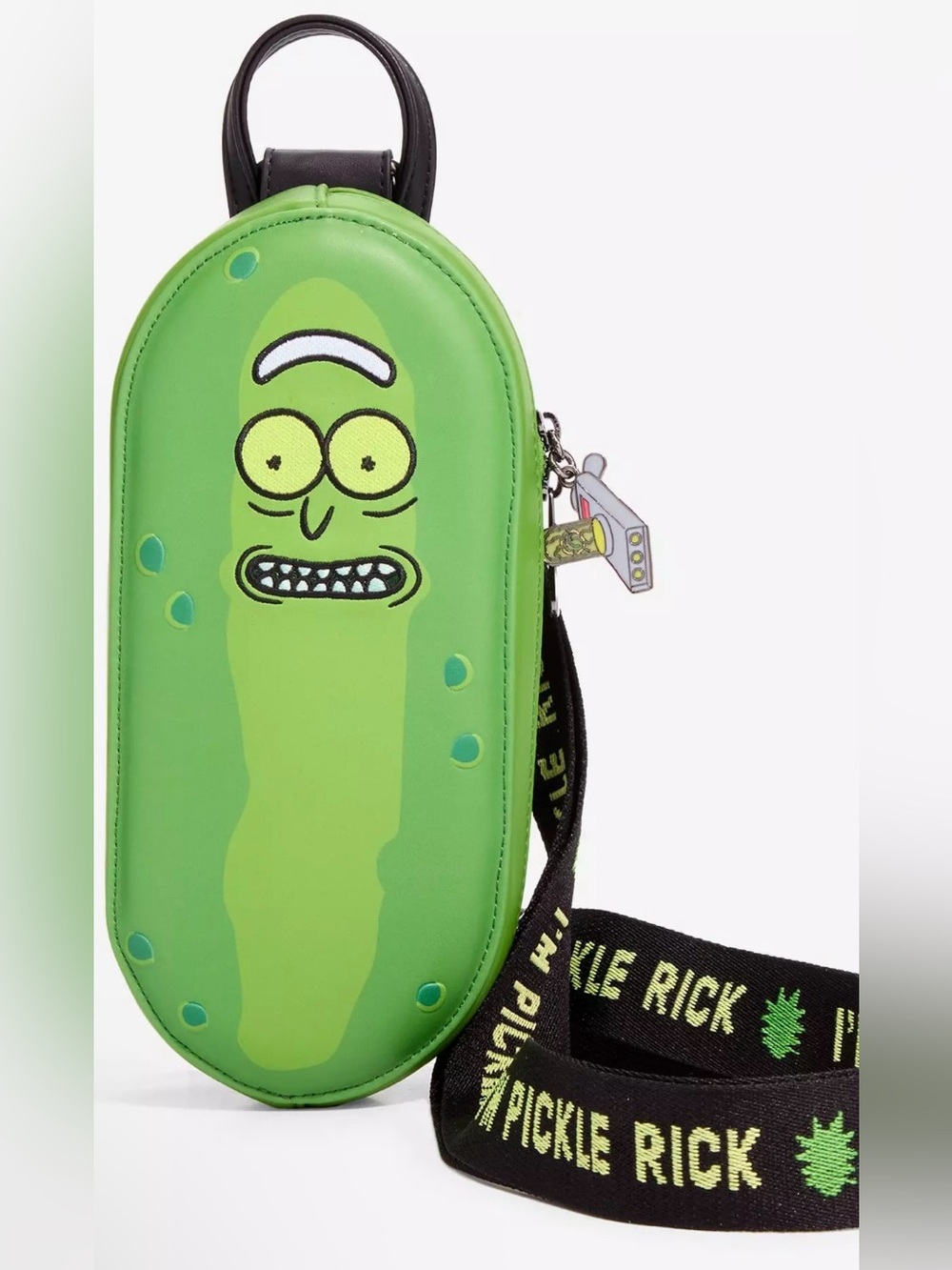 New Loungefly Rick And Morty Pickle Rick Sling Bag